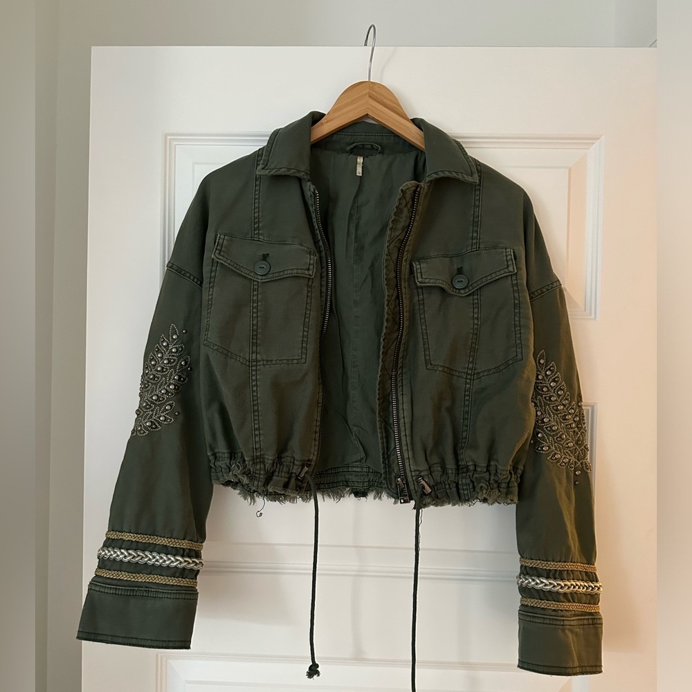 Free People Cropped Army Jacket